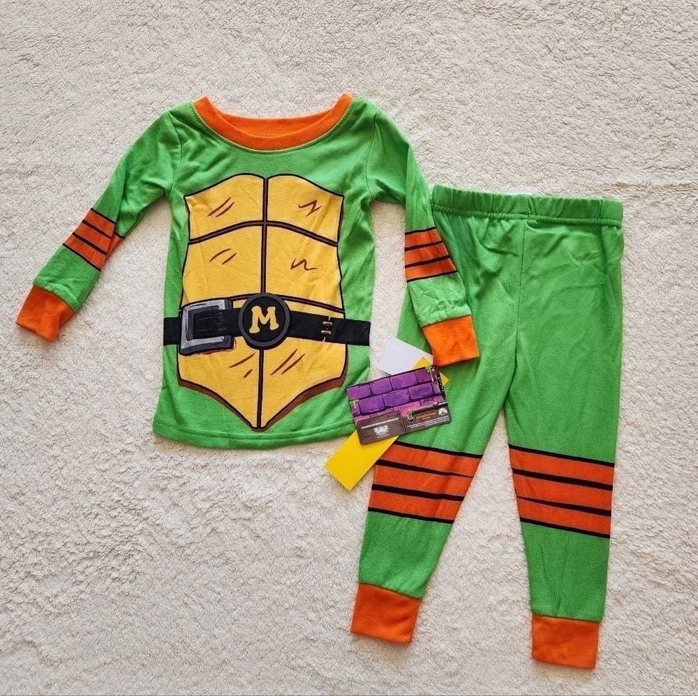 New Toddler boy / girl Mutant Ninja Turtles Michelangelo Pajama Set size 2t